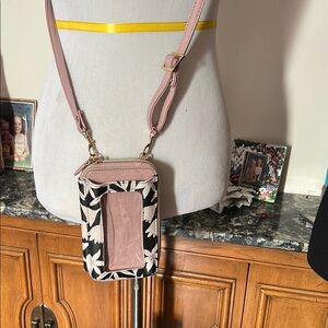 Floral Pink Crossbody Wallet